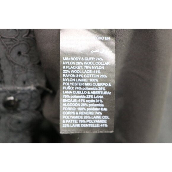 White House Black Market Wool Blend Button Up Lace Sweater-Size M-Whimsigoth - Picture 6 of 11